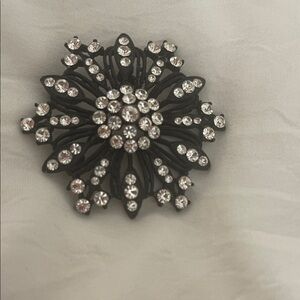 Premier Designs Black and Crystal Brooch or added to necklace